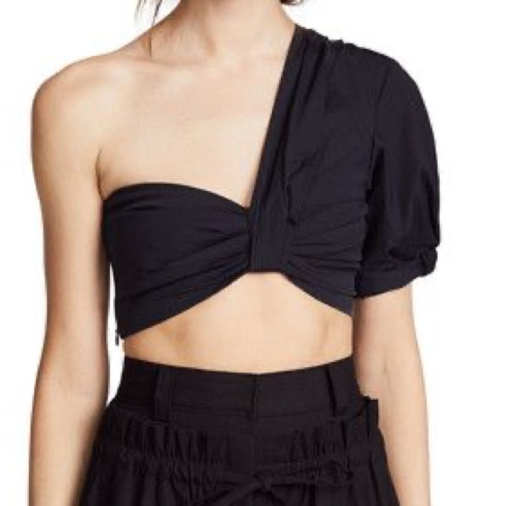 A.L.C. Black Satin Bandeau Top